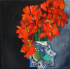 Rote Tulpen mit t�rk. Keramik 2008 | 50 x 50 cm | �l/Lw.